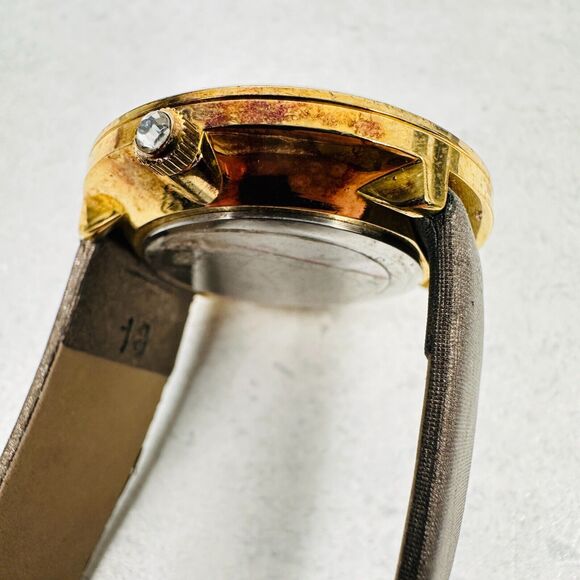 Arkibos Watch Womens 37mm Date MOP Diamond Dial Round Gold Tone New Battery - Picture 7 of 11